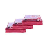 PrettyKrafts Pink Saree Covers - 3 Pcs - Pink