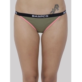 BASIICS By La Intimo - Olive BCPBR09 Cotton Lycra Solid Womens Bikini ( Pack of 1 ) - None