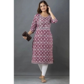 Lee Moda - Maroon Cotton Womens Straight Kurti ( Pack of 1 ) - None