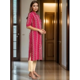 KIPEK Rayon Printed Shirt Style Womens Kurti - Red ( Pack of 1 ) - None