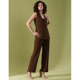 Selvia Brown Dyed Pant Top Set - None