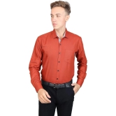 Supersquad Cotton Blend Regular Fit Full Sleeves Mens Formal Shirt - Orange ( Pack of 1 ) - None