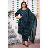 Swasti Cotton Printed Straight Womens Kurti - Green ( Pack of 1 ) - None