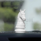 Artarium Knight Horse Chess Piece Statue Sculpture Collectible Figurine for Car Dashboard - Pack of 1 (White)