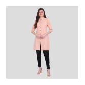 PPTHEFASHIONHUB Cotton Solid Straight Womens Kurti - Peach ( Pack of 1 ) - None