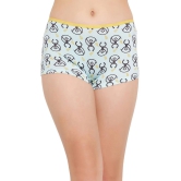 Clovia Blue Cotton Printed Womens Boy Shorts ( Pack of 1 ) - None