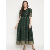 Green Ethnic Motifs Ethnic Maxi Dress