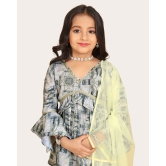 Girls Gharara Suite Set with Dupatta-Grey / 10 - 11 Years