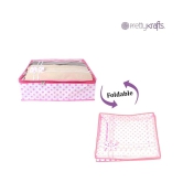 PrettyKrafts sari cover bag combo with Transparent Top with Bow,Pack of 6, Pink Dots