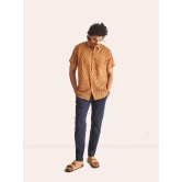 Rusty Tan Handblock Printed Cotton Shirt-L