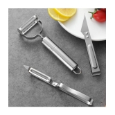 HINGOL 3 IN 1 SLICER Stainless Steel Stainless Steel Mannual Chopper 1000 ml ( Pack of 1 ) - Stainless Steel