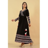 KIPEK - Black Rayon Women's Anarkali Kurti ( Pack of 1 ) - None