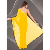 clafoutis Chiffon Solid Saree Without Blouse Piece - Yellow ( Pack of 1 ) - Yellow