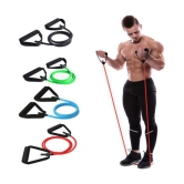 Resistance Tube Exercise Bands for Stretching, Workout, and Toning for Men, and Women. (MULTICOLOR) - Multi Color