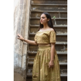 Karvi-Off Shoulder Crop Top & Skirt (Khadi)