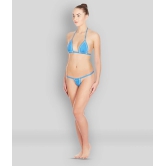 La Intimo - Blue Cotton Blended Striped Womens Thongs ( Pack of 1 ) - XL