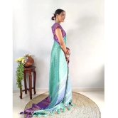 Apnisha Banarasi Silk Embellished Saree With Blouse Piece - Mint Green ( Pack of 1 ) - Mint Green