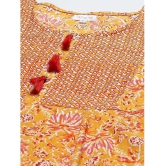 SVARCHI - Orange Cotton Women's A-line Dress ( Pack of 1 ) - None