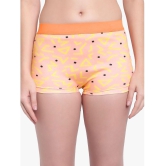 Bruchi Club - Orange Boyshorts Panty Blended Printed Women's Boy Shorts ( Pack of 1 ) - None