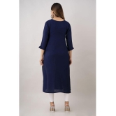 Kapadia - Navy Rayon Womens Straight Kurti ( Pack of 1 ) - None