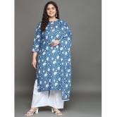 Tissu Cotton Printed Kurti With Palazzo Womens Stitched Salwar Suit - Blue ( Pack of 1 ) - None