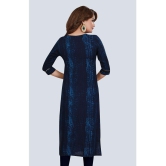 Meher Impex Rayon Embroidered Straight Womens Kurti - Navy Blue ( Pack of 1 ) - None