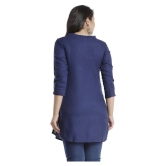 HIGHLIGHT FASHION EXPORT - Navy Viscose Womens Straight Kurti ( Pack of 1 ) - M