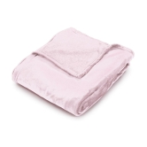 HOMETALES - Flannel Solid Double Blanket ( 220 cm x 210 cm ) Pack of 1 - Pink - Pink