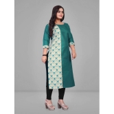 Parastri Cotton Printed Straight Womens Kurti - Green ( Pack of 1 ) - None