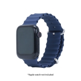 Croma Soft Silicone Ridged Strap for Apple iWatch (38mm / 40mm / 41mm) (Apple Compatible, Blue)