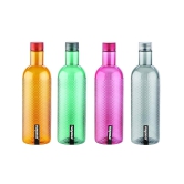 Nayasa Plastic Water Bottle, 1000ml, Set of 4, Multicolour