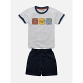 Half Sleeve With Rib Printed T-shirt with Comfy Solid Shorts for Infants & Girls - Pack of 2 (1 T-shirt & 1 short)