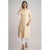 MAUKA - Cream Rayon Women''s Front Slit Kurti ( Pack of 1 ) - None