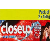 Closeup Everfresh+ Anti-Germ Gel Toothpaste Red Hot|| 2x150 g|| Save Rs. 20