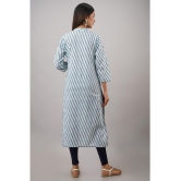 FabbibaPrints - Blue Cotton Women's Straight Kurti ( Pack of 1 ) - None