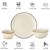 Handcrafted Stoneware Ceramic Dinner Set, 10 Pieces Dish Set Serving for 4, Microwave and Dishwasher Safe, Bone-ash Free, Crockery Set for Dining and Gifting, Off white