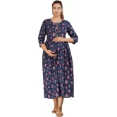 PALANI-HUB Women Maternity/Nursing Nighty  (Blue)