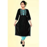 haya fashion - Black Rayon Womens Jacket Style Kurti ( Pack of 1 ) - None