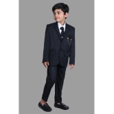 DKGF Fashion - Black Polyester Boys 3 Piece Suit ( Pack of 1 ) - None