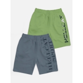 Trendy Typographic With Branding Printed Shorts for Boys - Pack of 2