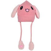 Zacharias Boy & Girl Winter Woolen Rabbit Moving Ear Cap (Free Size_Pack of 1) - None