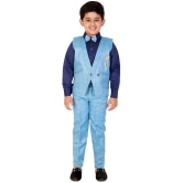 DKGF Fashion - Blue Cotton Blend Boys Shirt & Pants ( Pack of 1 ) - None