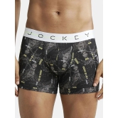 Jockey NY02 Men Super Combed Cotton Elastane Printed Trunk - Black - None