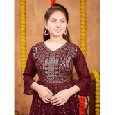 Aarika Wine Georgette Girls Kurta and Sharara Set ( Pack of 1 ) - None