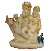 White & Gold Made Of  Pvc Material Radha Krishna Hindu Idol For Home Decor | Pooja Needs