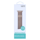 Croma Fine Metallic Strap for Apple iWatch (42mm / 44mm / 45mm) (Apple Compatible, Golden)