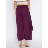 Women Burgundy Relaxed Loose Fit Solid Culottes