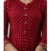 Lee Moda - Maroon Rayon Womens Flared Kurti ( Pack of 1 ) - XXL