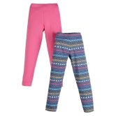 PLUM TREE - Multi Cotton Blend Girls Leggings ( Pack of 1 ) - None