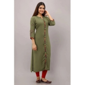 Preksha - Olive Rayon Womens Front Slit Kurti ( Pack of 1 ) - None